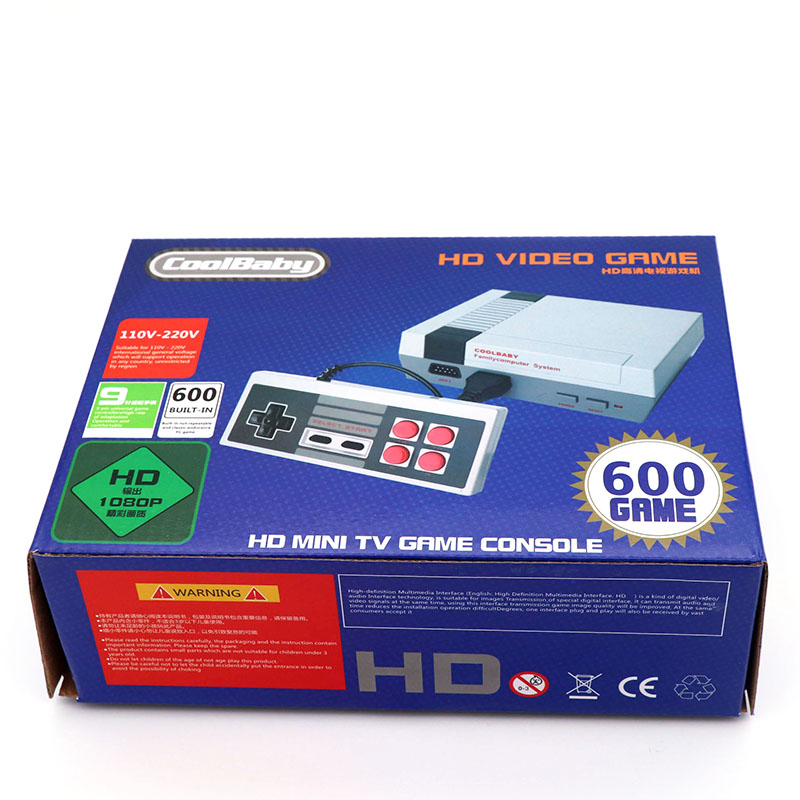 Coolbaby-HD/AV 출력 레트로 클래식 핸드 헬드 게임 플레이어, TV 비디오 게임 콘솔, 어린 시절 내장, 600/500 게임 미니 콘솔